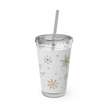 Load image into Gallery viewer, Happy Holidays Tumbler with Straw, 16oz