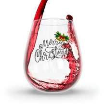 Load image into Gallery viewer, Merry Christmas Stemless Wine Glass, 11.75oz