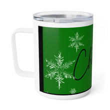 Load image into Gallery viewer, Green Merry Christmas Insulated Coffee Mug, 10oz