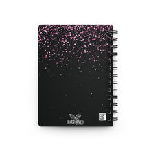 Load image into Gallery viewer, Black and pink glitter Spiral Bound Journal