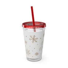 Load image into Gallery viewer, Happy Holidays Tumbler with Straw, 16oz