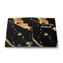 Load image into Gallery viewer, Black and Gold Spiral Bound Journal
