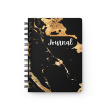 Load image into Gallery viewer, Black and Gold Spiral Bound Journal
