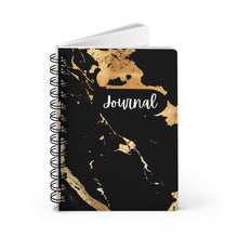 Load image into Gallery viewer, Black and Gold Spiral Bound Journal
